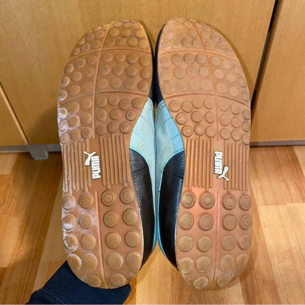 Puma Turin Leather and Suede Chocolate and Aqua Women’s Sneakers 8.5 - Picture 9 of 11